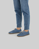 Detail Jean Blue Oxford Shoes - Handcrafted Calf Leather Turkey | Bespoky