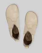 Pair Beige Chelsea Boots - Barefoot Wide Toe Calf Leather | Bespoky