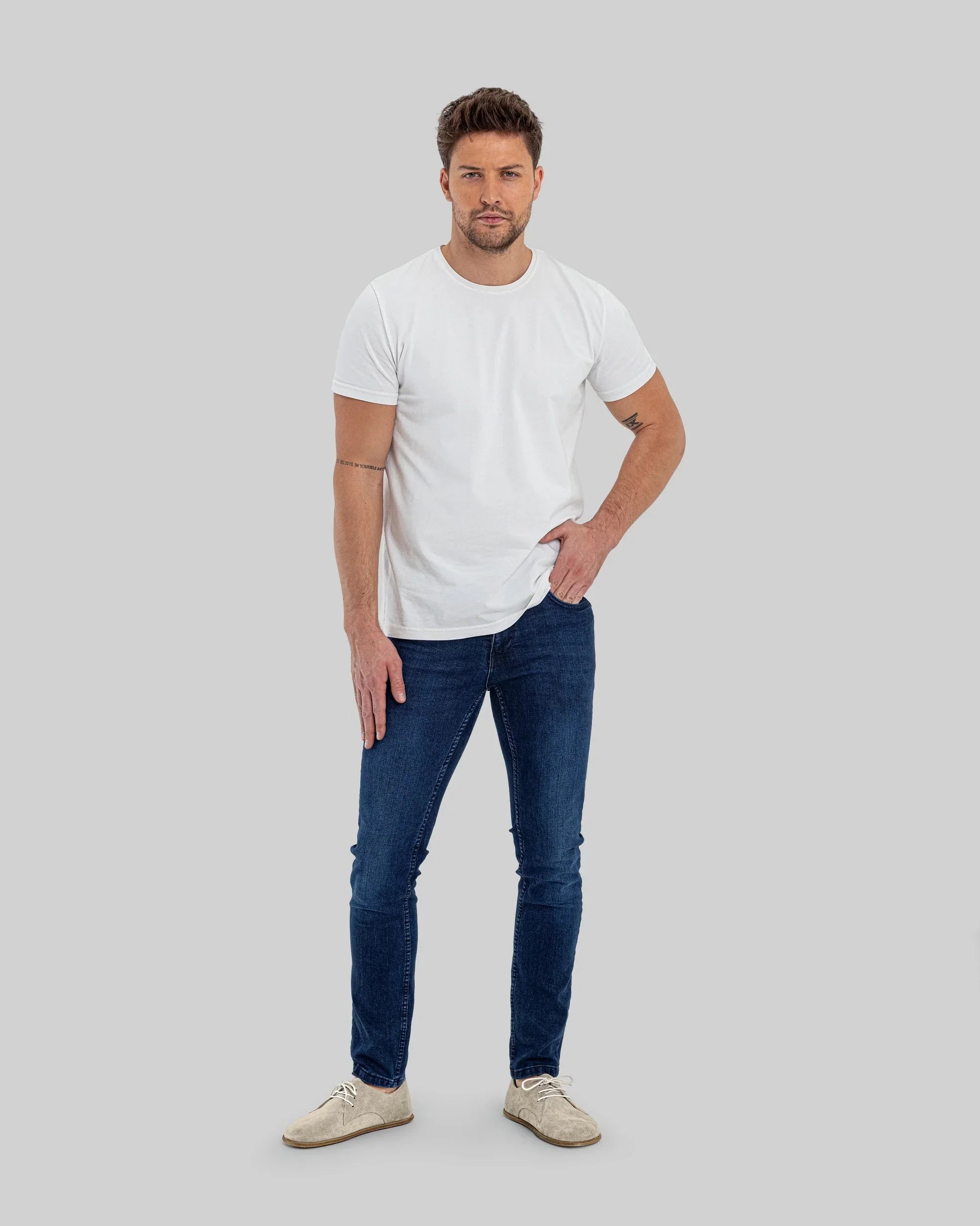 Pair Cream Suede Oxford Shoes - Barefoot Wide Toe Calf Leather | Bespoky