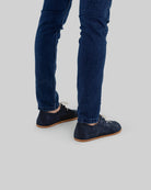 Detail Navy Suede Oxford Shoes - Handcrafted Calf Leather Turkey | Bespoky