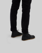 Pair Black Suede Ankle Boots - Barefoot Wide Toe Calf Leather | Bespoky
