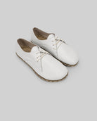 Women's White Oxford Shoes - Handcrafted Calf Leather Wide Toe Box | Bespoky