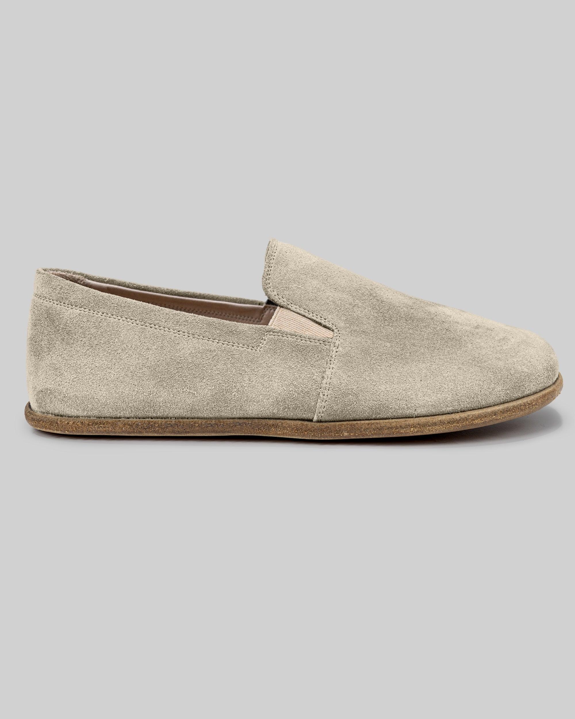 Side view Cream Barefoot Shoes - Calf Leather Zero Drop | Bespoky