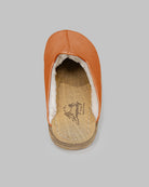Back view Orange Shearling Slippers - Calf Leather Handcrafted | Bespoky