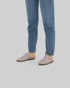 Back view Pink Pointed Toe Mules - Calf Leather Handcrafted | Bespoky