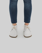 Pair White Ankle Boots - Barefoot Wide Toe Calf Leather | Bespoky