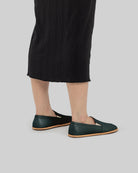 Pair Dark Green Barefoot Shoes - Barefoot Wide Toe Calf Leather | Bespoky