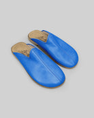 Men's Blue Slippers - Handcrafted Calf Leather Wide Toe Box | Bespoky