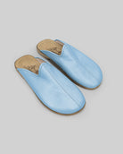 Men's Baby Blue Slippers - Handcrafted Calf Leather Wide Toe Box | Bespoky