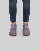 Pair Purple Ankle Boots - Barefoot Wide Toe Calf Leather | Bespoky