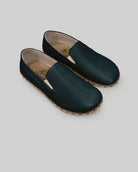 Men's Dark Green Barefoot Shoes - Handcrafted Calf Leather Wide Toe Box | Bespoky