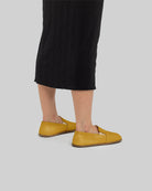Detail Mustard Barefoot Shoes - Handcrafted Calf Leather Turkey | Bespoky