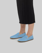 Top view Baby Blue Barefoot Shoes - Handcrafted Calf Leather | Bespoky