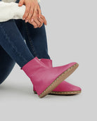 Women's Fuchsia Chelsea Boots - Handcrafted Calf Leather Wide Toe Box | Bespoky