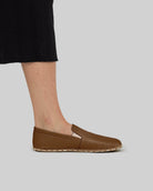 Pair Dark Tan Barefoot Shoes - Barefoot Wide Toe Calf Leather | Bespoky