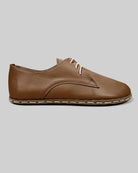 Side view Dark Tan Oxford Shoes - Calf Leather Zero Drop | Bespoky