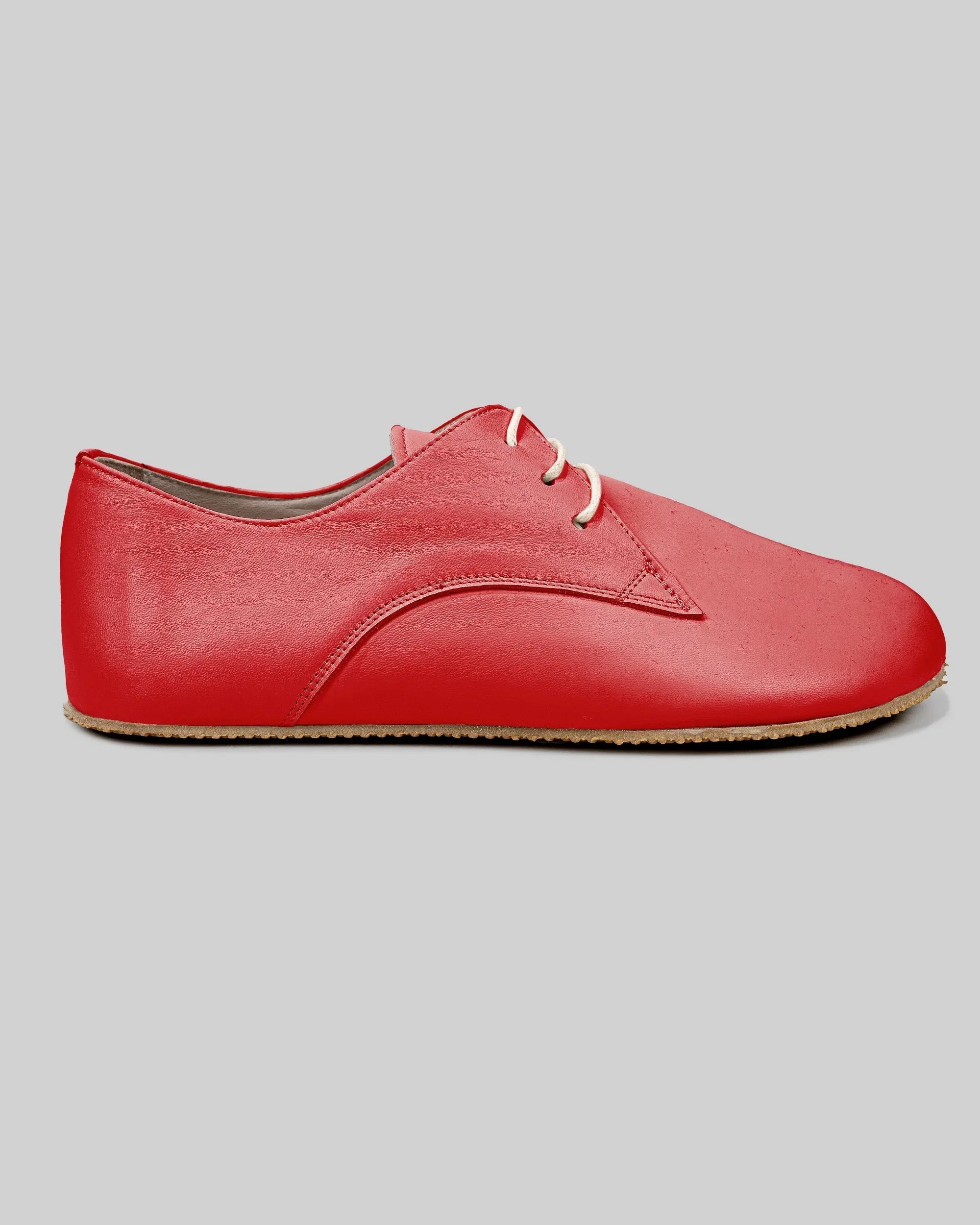 Side view Red Oxford Shoes - Calf Leather Zero Drop | Bespoky