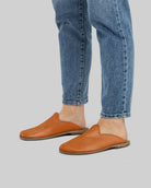 Top view Orange Slippers - Handcrafted Calf Leather | Bespoky