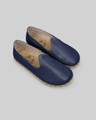 Men's Navy Blue Barefoot Yemeni - Handcrafted Calf Leather Wide Toe Box | Bespoky