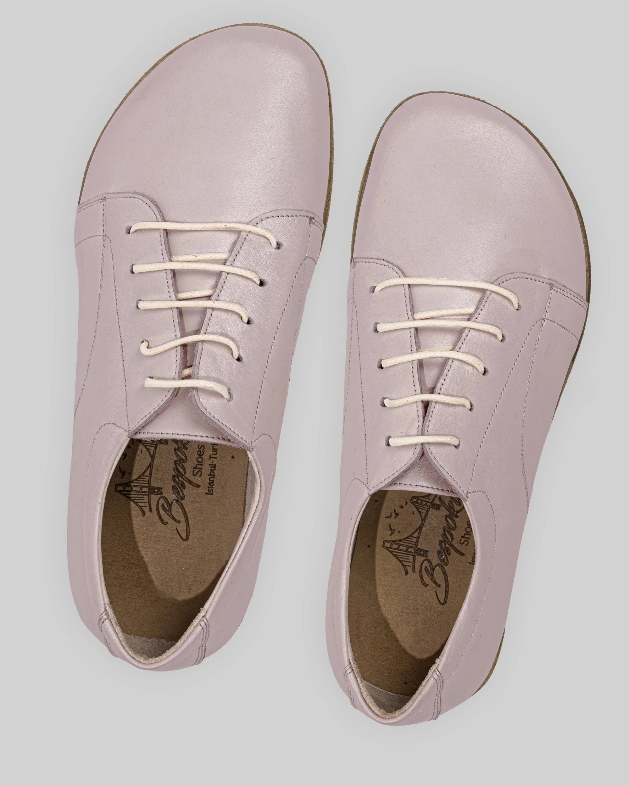 Side view Pink Barefoot Sneaker - Calf Leather Zero Drop | Bespoky