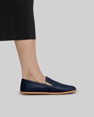 Back view Navy Blue Barefoot Shoes - Calf Leather Handcrafted | Bespoky