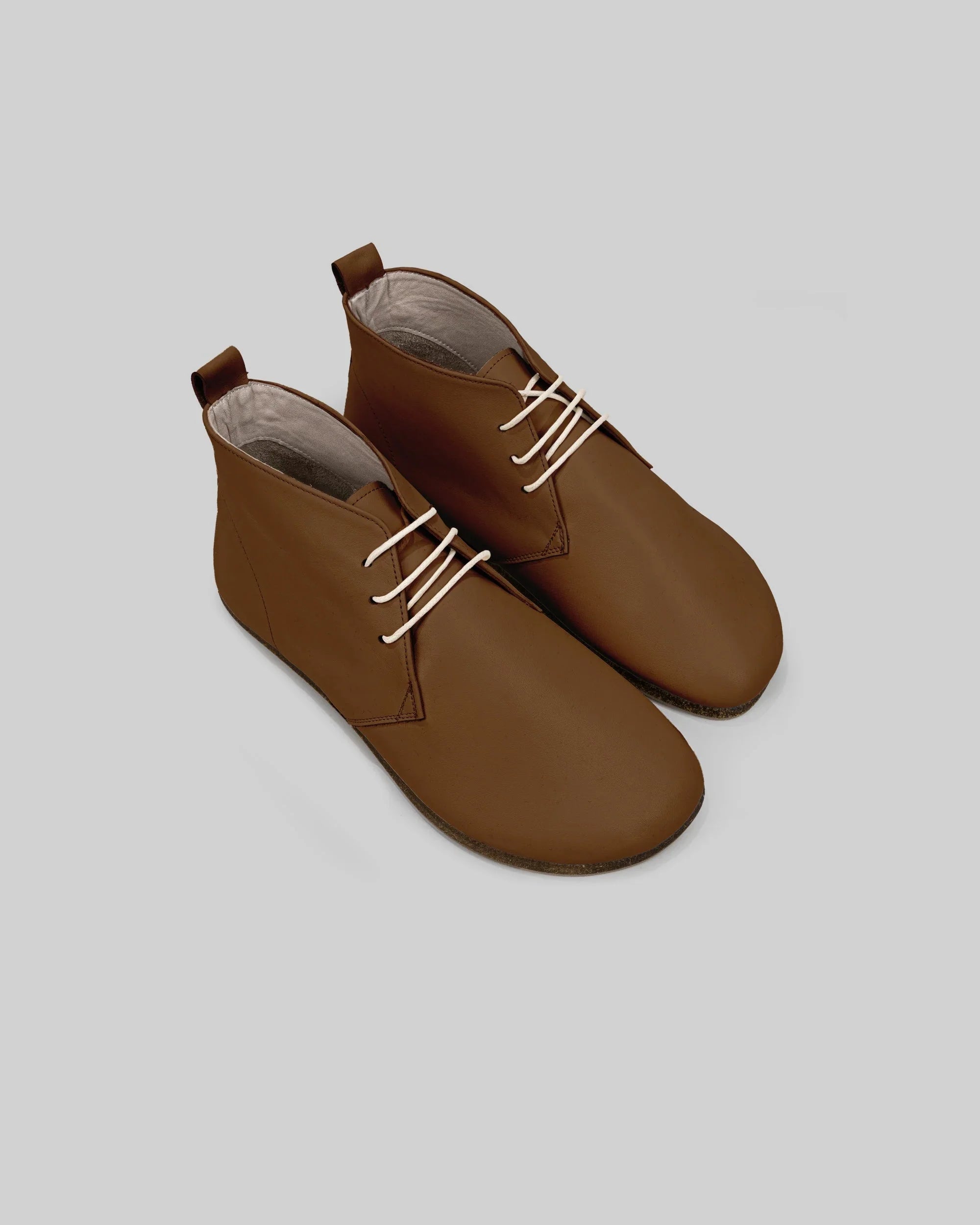 Men's Tan Ankle Boots - Handcrafted Calf Leather Wide Toe Box | Bespoky