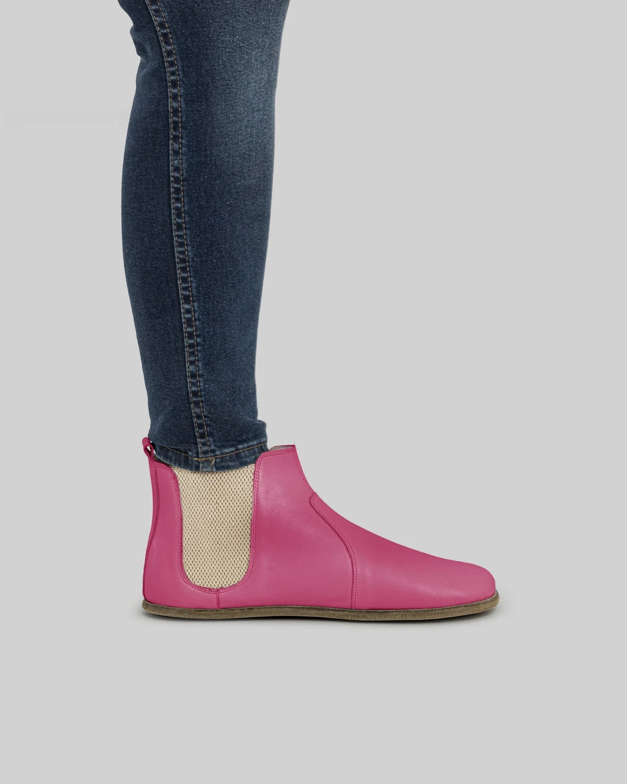 Back view Fuchsia Chelsea Boots - Calf Leather Handcrafted | Bespoky