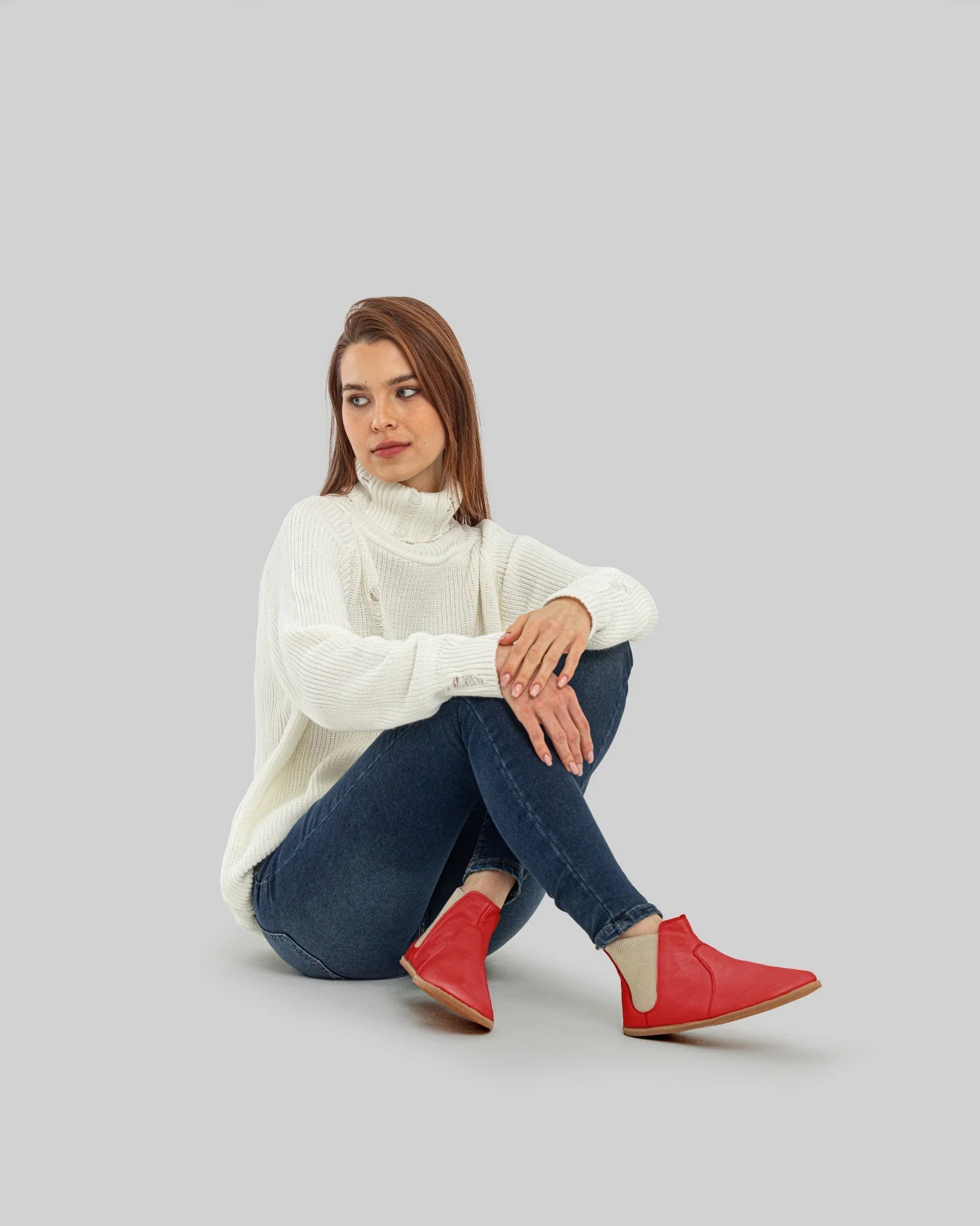 Back view Red Chelsea Boots - Calf Leather Handcrafted | Bespoky