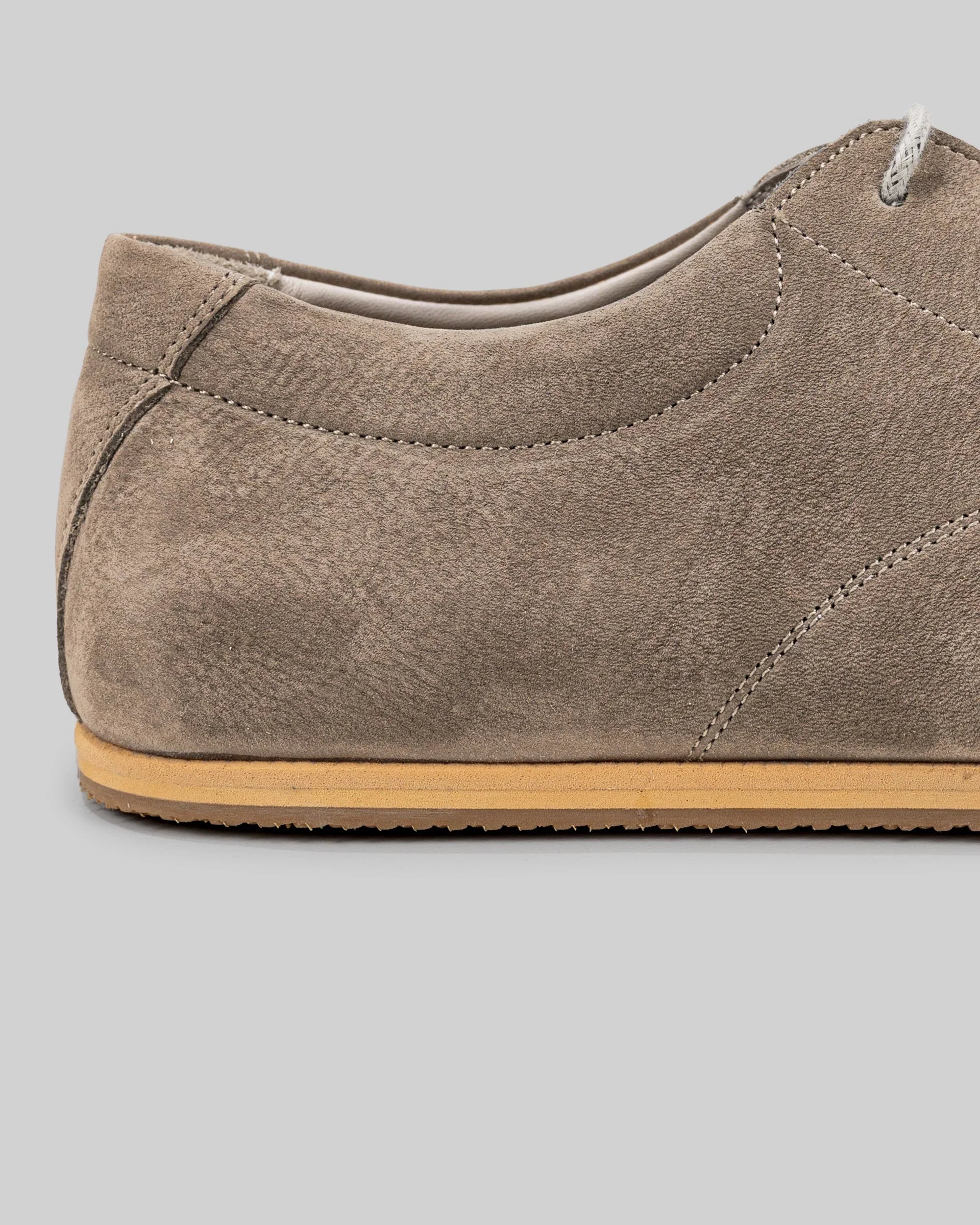 Top view Beige Nubuck Barefoot Sneaker - Handcrafted Calf Leather | Bespoky