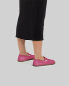 Detail Fuchsia Barefoot Shoes - Handcrafted Calf Leather Turkey | Bespoky