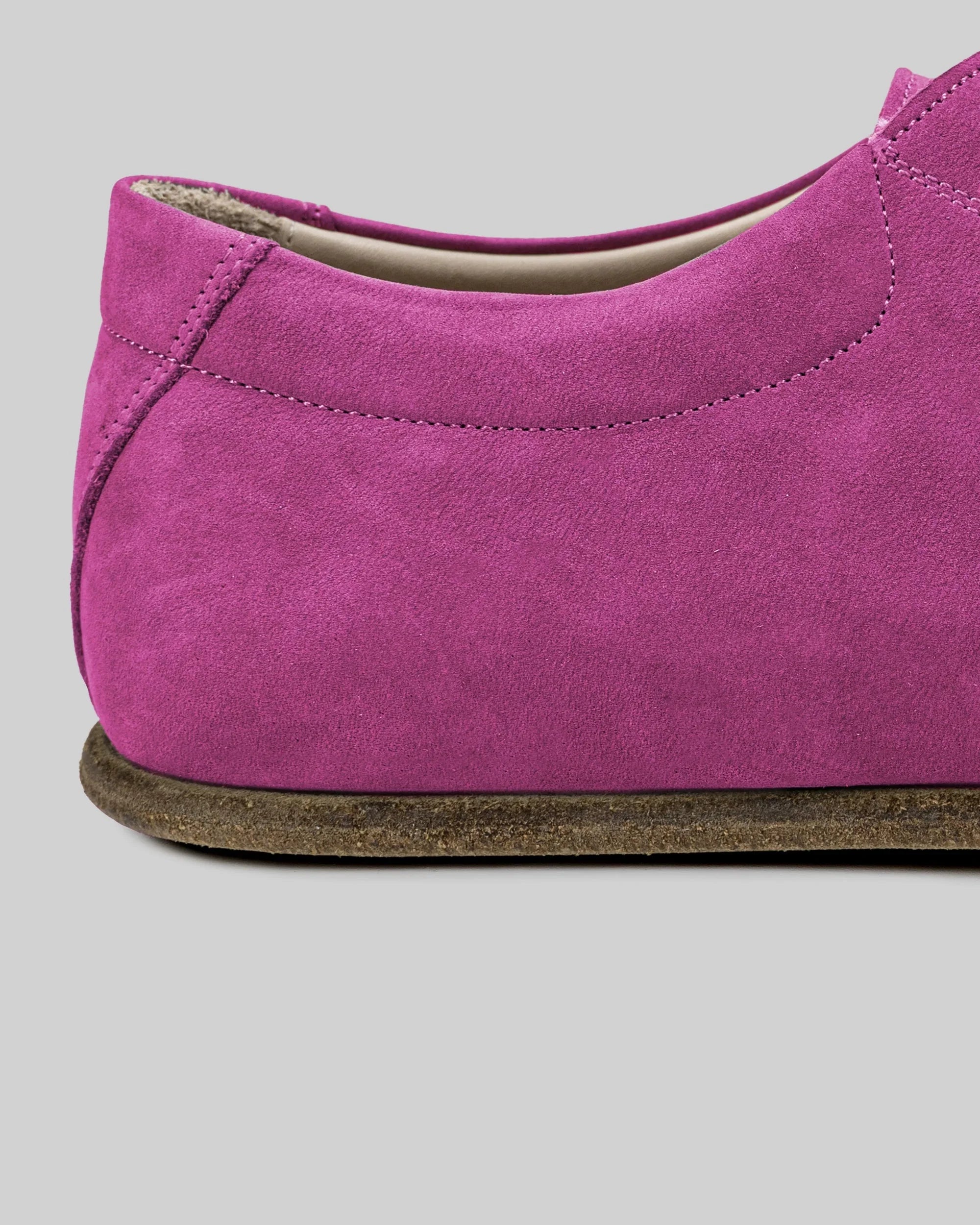 Draufsicht Pinker Barfuß-Sneaker - Handgefertigtes Kalbsleder | Bespoky