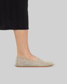 Pair Cream Ballet Flats - Barefoot Wide Toe Calf Leather | Bespoky