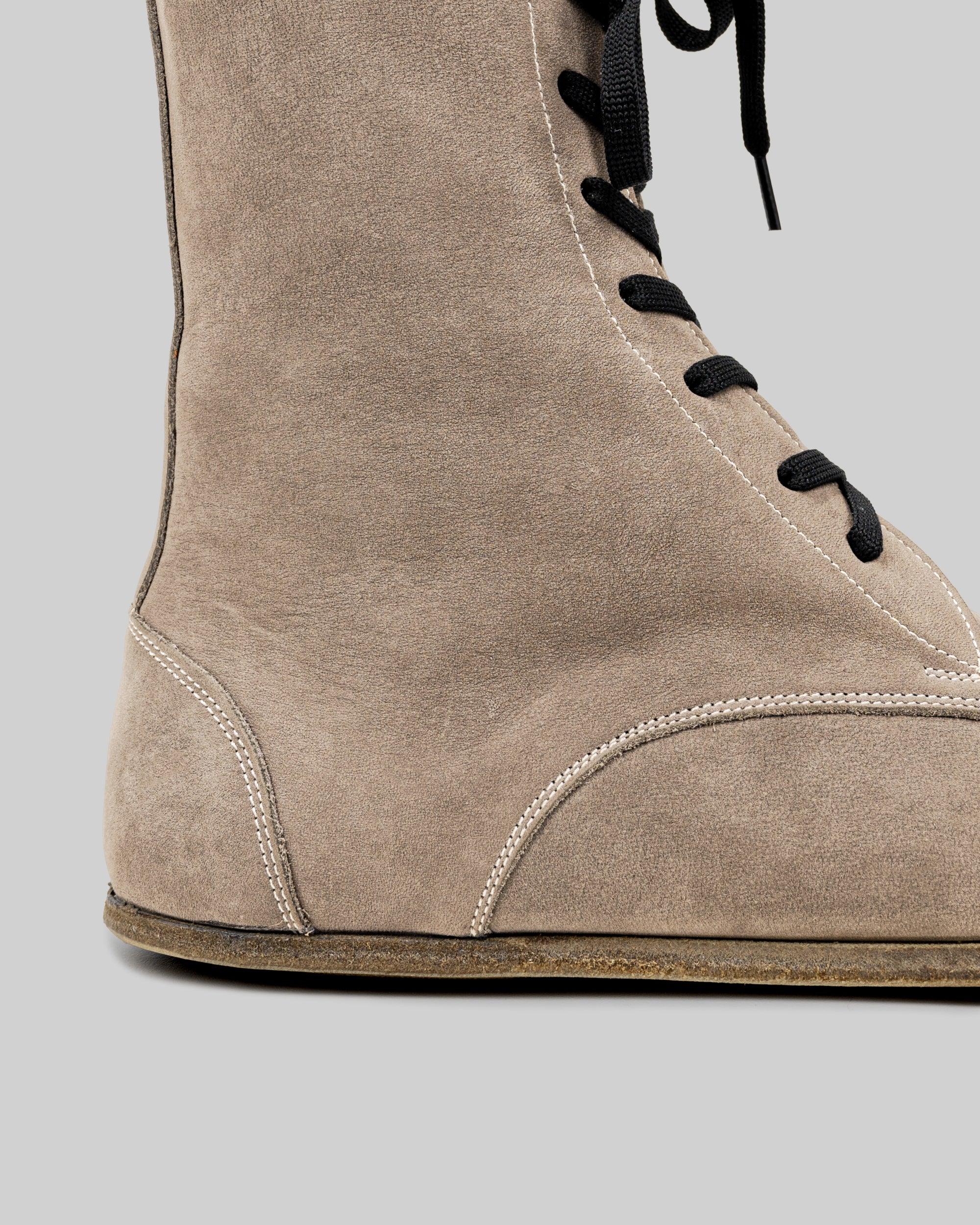 Top view Beige Nubuck Barefoot Boot - Handcrafted Calf Leather | Bespoky