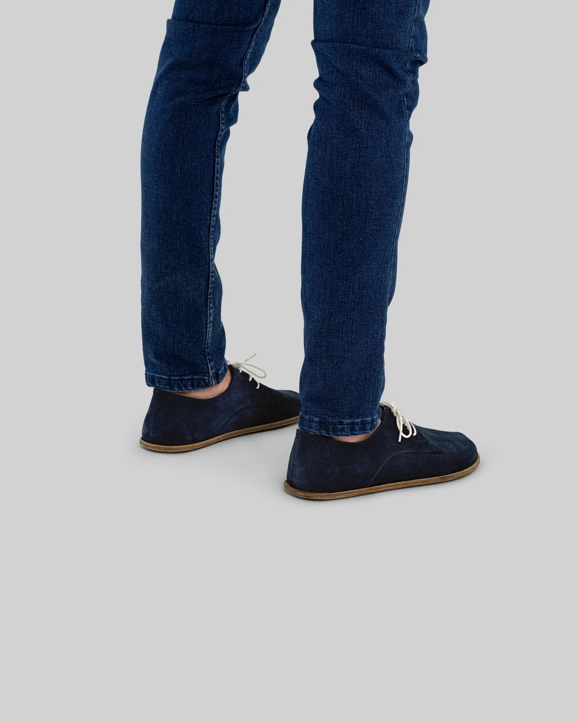 Top view Navy Suede Oxford Shoes - Handcrafted Calf Leather | Bespoky