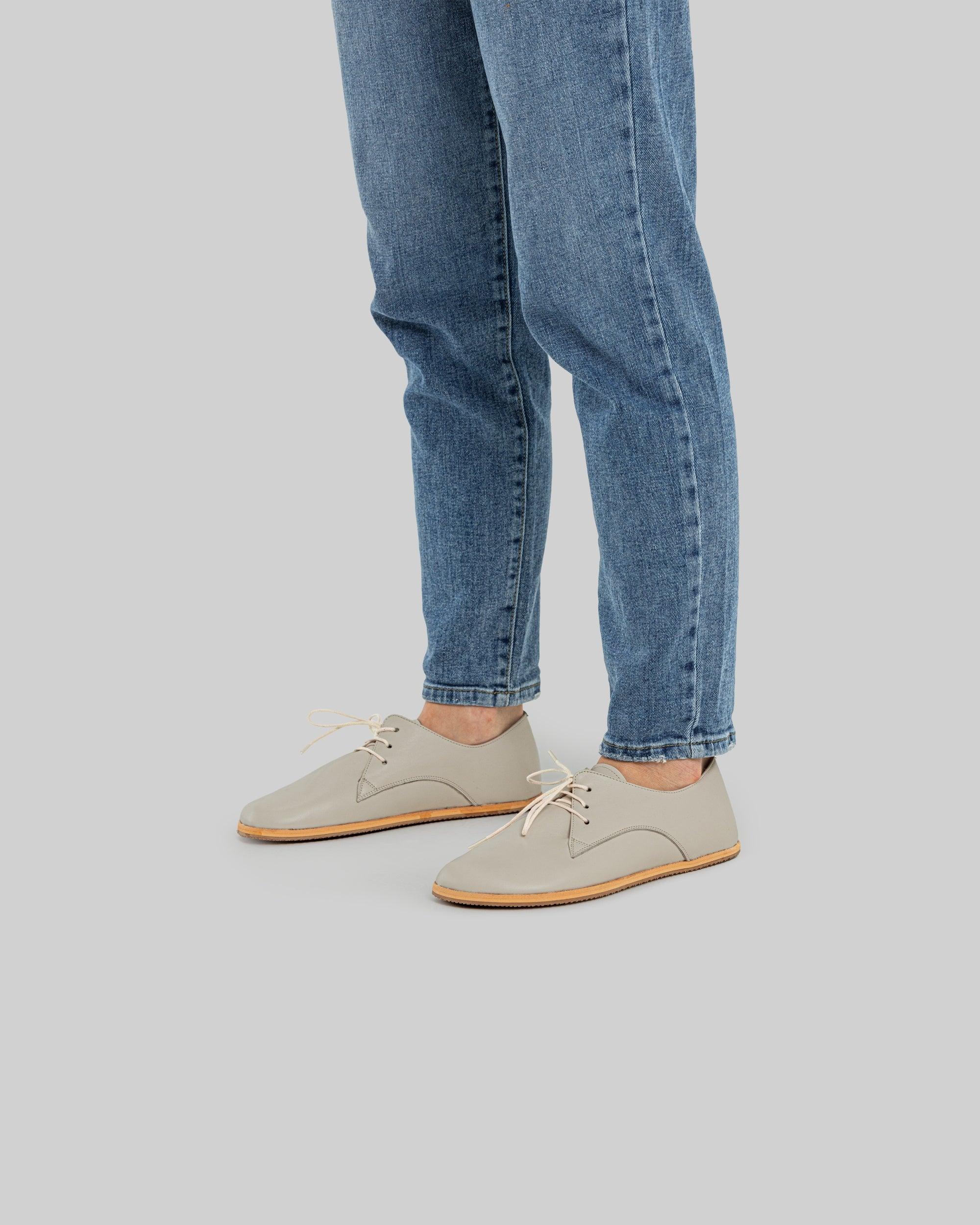 Top view Lucas Beige Oxford Shoes - Handcrafted Calf Leather | Bespoky