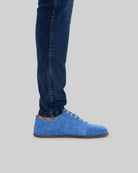 Back view Blue Suede Barefoot Sneaker - Calf Leather Handcrafted | Bespoky
