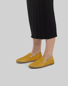 Top view Mustard Barefoot Shoes - Handcrafted Calf Leather | Bespoky
