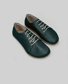 Men's Dark Green Barefoot Sneaker - Handcrafted Calf Leather Wide Toe Box | Bespoky