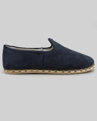 Top view Navy Suede Yemeni Shoes - Handcrafted Calf Leather | Bespoky
