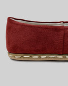 Detail Burgundy Suede Yemeni Shoes - Handcrafted Calf Leather Turkey | Bespoky