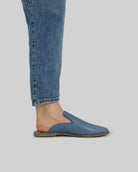 Pair Jean Blue Pointed Toe Mules - Barefoot Wide Toe Calf Leather | Bespoky