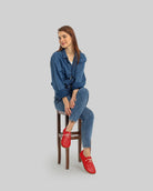 Back view Red Oxford Shoes - Calf Leather Handcrafted | Bespoky