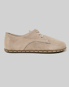 Side view Beige Nubuck Oxford Shoes - Calf Leather Zero Drop | Bespoky