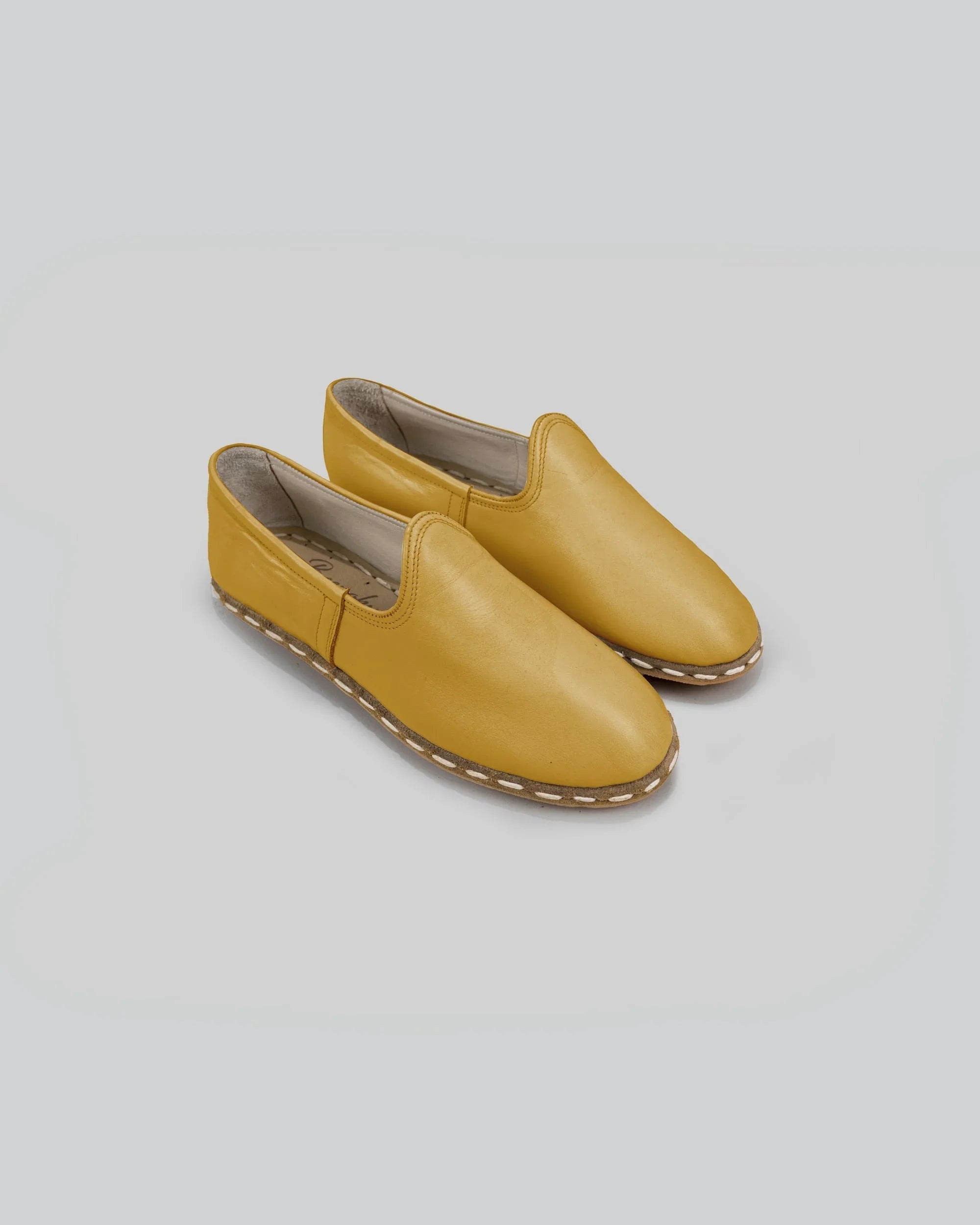 Women's Mustard Yemeni Shoes - Handcrafted Calf Leather Wide Toe Box | Bespoky