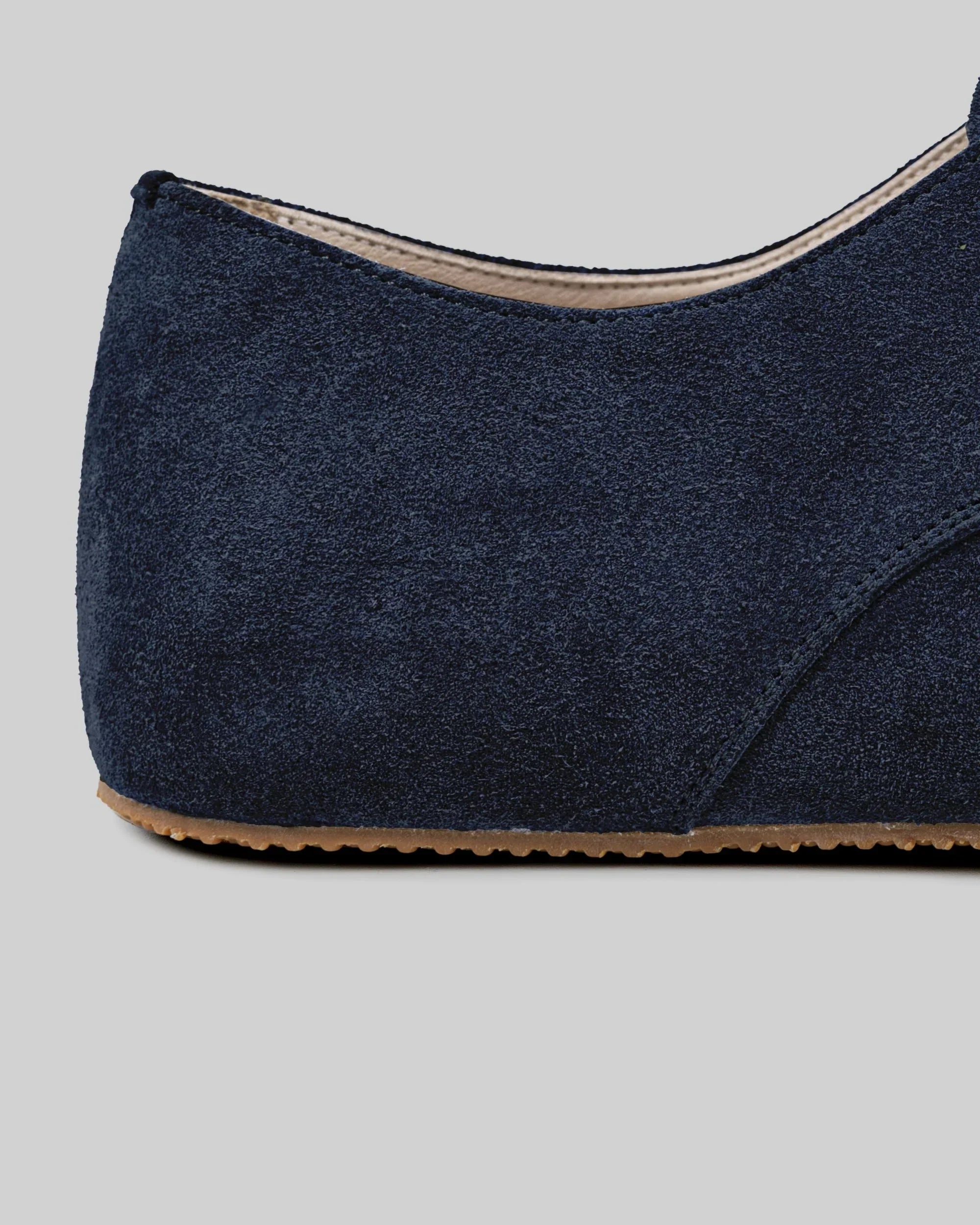 Top view Navy Suede Oxford Shoes - Handcrafted Calf Leather | Bespoky