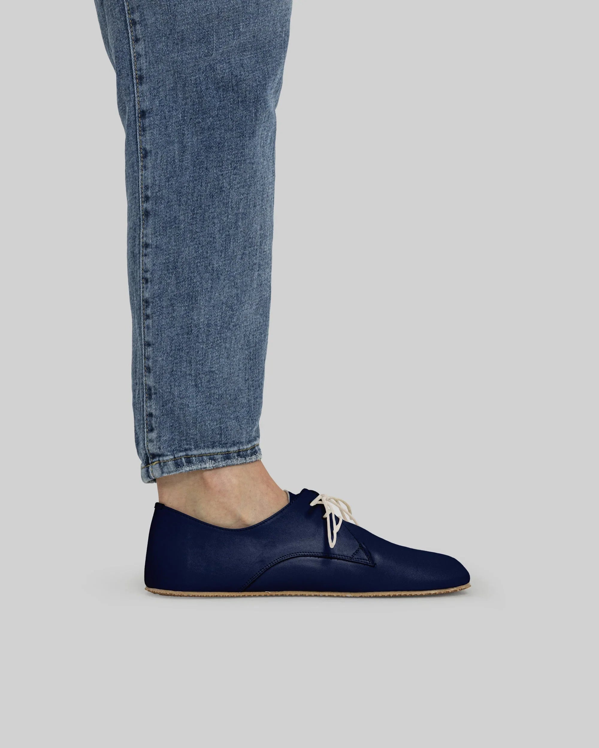 Back view Navy Blue Oxford Shoes - Calf Leather Handcrafted | Bespoky