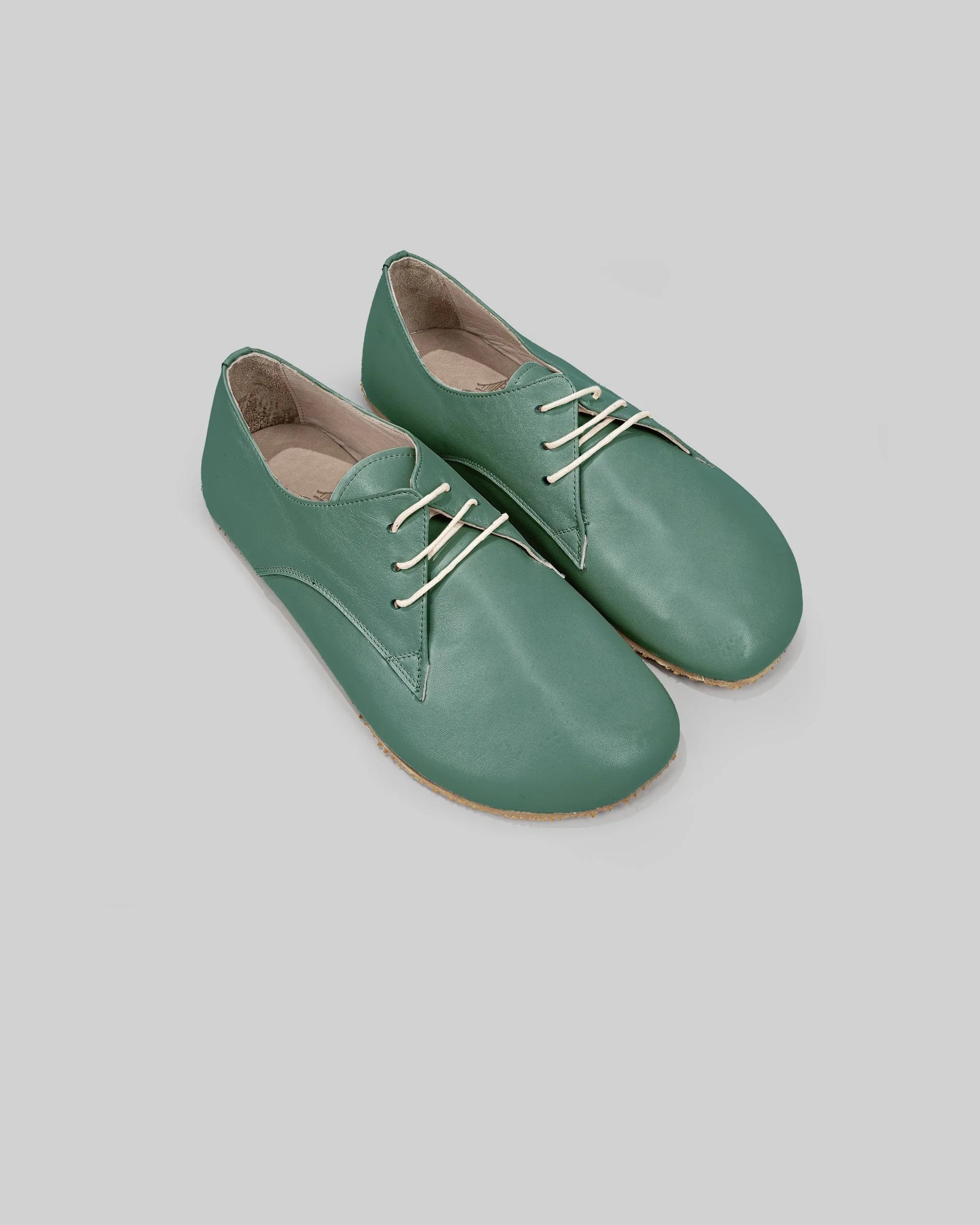 Men's Green Oxford Shoes - Handcrafted Calf Leather Wide Toe Box | Bespoky