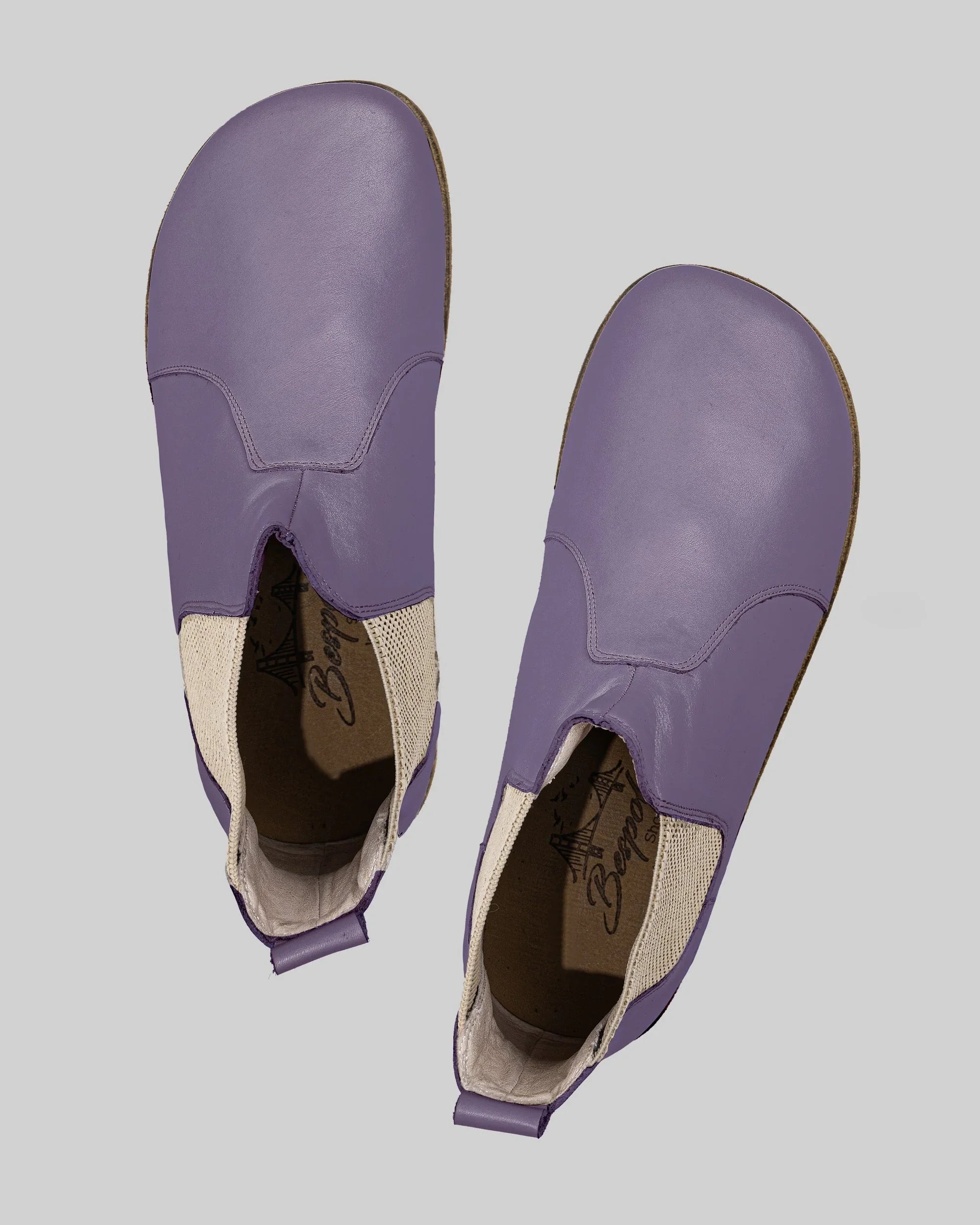 Side view Purple Chelsea Boots - Calf Leather Zero Drop | Bespoky
