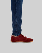 Pair Burgundy Barefoot Sneaker - Barefoot Wide Toe Calf Leather | Bespoky