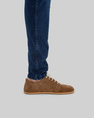 Pair Tan Suede Barefoot Sneaker - Barefoot Wide Toe Calf Leather | Bespoky